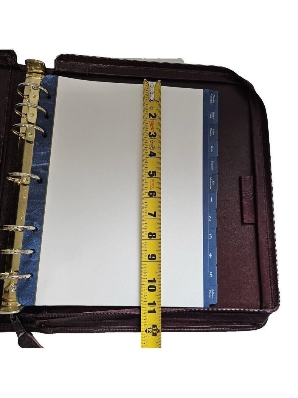 Franklin Quest Leather 7 Ring Binder Burgundy Organizer Dividers Card Holders - Picture 15 of 16